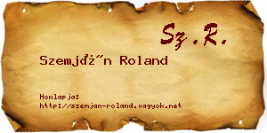 Szemján Roland névjegykártya